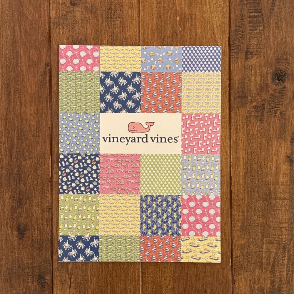 Vineyard Vines Colorful Patchwork Whale School Work FOLDER Notebook Very RARE!